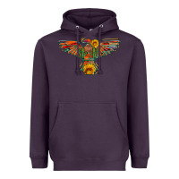 Plum thunderbird  wild soul with sunflower serape aztec Heavyweight Hoodie - Artiststas