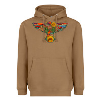 Toasted Coconut thunderbird  wild soul with sunflower serape aztec Heavyweight Hoodie - Artiststas
