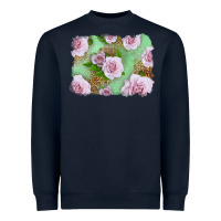 Navy Pink Roses Background Heavyweight Sweatshirt - LillyAllenDesigns