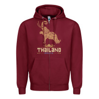 Burgundy Thai Flag Vacation Bangkok Travel Thailand Zipper Hoodie - minhPixels
