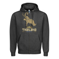 Charcoal Heather Thai Flag Vacation Bangkok Travel Thailand Zipper Hoodie - minhPixels