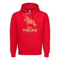 Red Thai Flag Vacation Bangkok Travel Thailand Zipper Hoodie - minhPixels