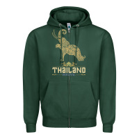 Sports Green Thai Flag Vacation Bangkok Travel Thailand Zipper Hoodie - minhPixels
