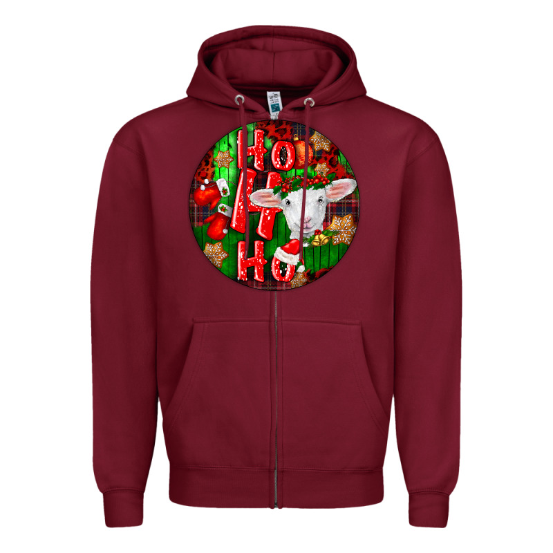 Ho Ho Ho Merino Wool Baby Sheep Zipper Hoodie by LillyAllenDesigns | Teevron