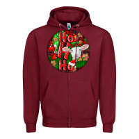Burgundy ho ho ho merino wool baby sheep Zipper Hoodie - LillyAllenDesigns