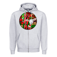 Heather Grey ho ho ho merino wool baby sheep Zipper Hoodie - LillyAllenDesigns