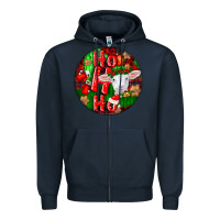 Navy ho ho ho merino wool baby sheep Zipper Hoodie - LillyAllenDesigns