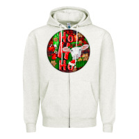 Oatmeal Heather ho ho ho merino wool baby sheep Zipper Hoodie - LillyAllenDesigns