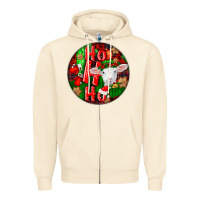 Sandshell ho ho ho merino wool baby sheep Zipper Hoodie - LillyAllenDesigns