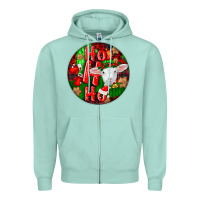Seafoam ho ho ho merino wool baby sheep Zipper Hoodie - LillyAllenDesigns