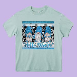 Hello Winter Gnome Heavy Core Tee Designed By Jahusdesignshop