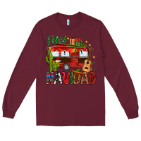 Burgundy Feliz Navidad Christmas Mexico Long Sleeve Tee - HowdyJamesFarm