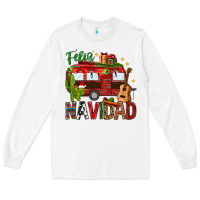 White Feliz Navidad Christmas Mexico Long Sleeve Tee - HowdyJamesFarm