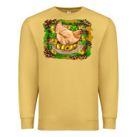 Antique Gold st patricks day farm chicken gold eggs leopard serape glitter Premium Sweatshirt - Artiststas
