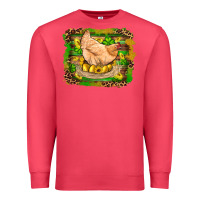 Cardinal st patricks day farm chicken gold eggs leopard serape glitter Premium Sweatshirt - Artiststas