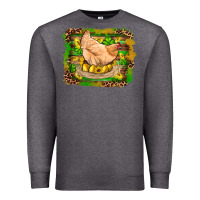 St Patricks Day Farm Chicken Gold Eggs Leopard Serape Glitter Premium Sweatshirt | Teevron