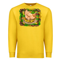 Lemon st patricks day farm chicken gold eggs leopard serape glitter Premium Sweatshirt - Artiststas
