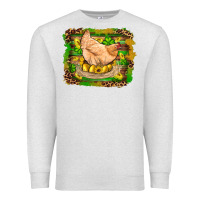 Oatmeal Heather st patricks day farm chicken gold eggs leopard serape glitter Premium Sweatshirt - Artiststas