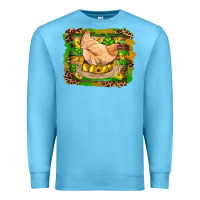 Ocean Blue st patricks day farm chicken gold eggs leopard serape glitter Premium Sweatshirt - Artiststas