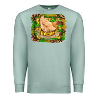 Seafoam st patricks day farm chicken gold eggs leopard serape glitter Premium Sweatshirt - Artiststas