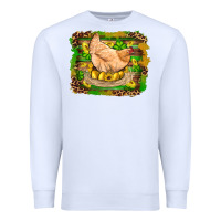 White st patricks day farm chicken gold eggs leopard serape glitter Premium Sweatshirt - Artiststas