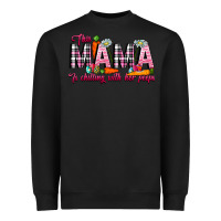 Black This Mama Is Chilling With Her Peeps Heavyweight Sweatshirt - CowhideDigitalArt