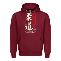 Burgundy Judo Cool Japanese Symbol Judoka Martial Arts Lover Gift Zipper Hoodie - minhPixels