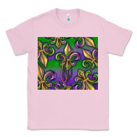 Bubblegum Pink Mardi Gras Fleur De Lis Classic Tee - RanaPortraitStore