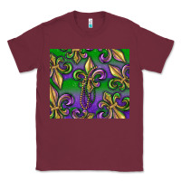 Burgundy Mardi Gras Fleur De Lis Classic Tee - RanaPortraitStore