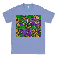 Colony Blue Mardi Gras Fleur De Lis Classic Tee - RanaPortraitStore