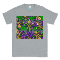 Heather Grey Mardi Gras Fleur De Lis Classic Tee - RanaPortraitStore
