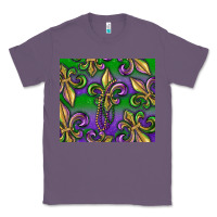 Lavender Mardi Gras Fleur De Lis Classic Tee - RanaPortraitStore