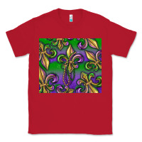 Red Mardi Gras Fleur De Lis Classic Tee - RanaPortraitStore