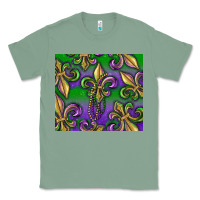 Sage Mardi Gras Fleur De Lis Classic Tee - RanaPortraitStore