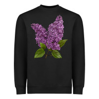 Black Purple Lilac Flower Heavyweight Sweatshirt - LillyAllenDesigns