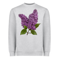 Heather Grey Purple Lilac Flower Heavyweight Sweatshirt - LillyAllenDesigns