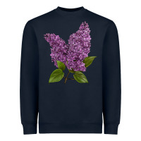 Navy Purple Lilac Flower Heavyweight Sweatshirt - LillyAllenDesigns