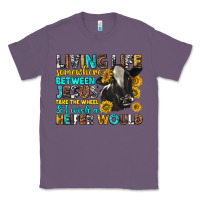 Lavender Living Life Somewhere Between Jesus Classic Tee - texasbilliewilder