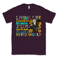 Plum Living Life Somewhere Between Jesus Classic Tee - texasbilliewilder