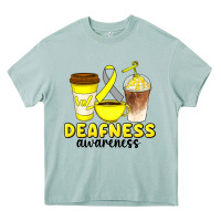 Deafness Awareness Coffee Cups Heavy Core Tee | Teevron