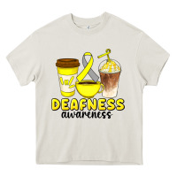 Cream deafness awareness coffee cups Heavy Core Tee - Artiststas