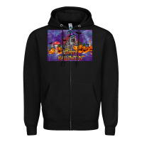 Black Happy Halloween Raccoon Zipper Hoodie - LillyAllenDesigns