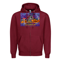 Burgundy Happy Halloween Raccoon Zipper Hoodie - LillyAllenDesigns