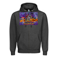 Charcoal Heather Happy Halloween Raccoon Zipper Hoodie - LillyAllenDesigns