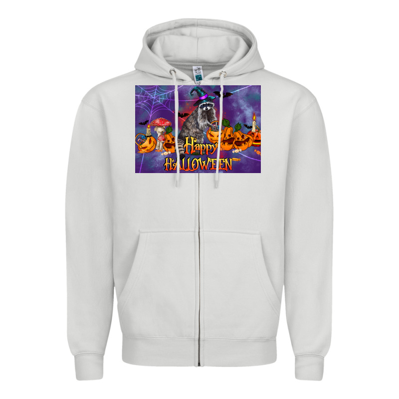 Happy Halloween Raccoon Zipper Hoodie by LillyAllenDesigns | Teevron