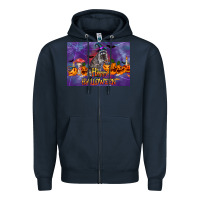Navy Happy Halloween Raccoon Zipper Hoodie - LillyAllenDesigns