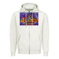 Oatmeal Heather Happy Halloween Raccoon Zipper Hoodie - LillyAllenDesigns
