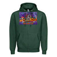 Sports Green Happy Halloween Raccoon Zipper Hoodie - LillyAllenDesigns