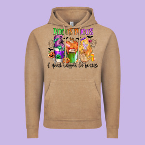 Hocus Pocus I Need Coffee To Focus Vintage Hoodie Designed By Cowgirlartshop