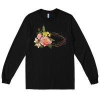Black Crown of thorns floral Easter Long Sleeve Tee - CowGirlArtShop